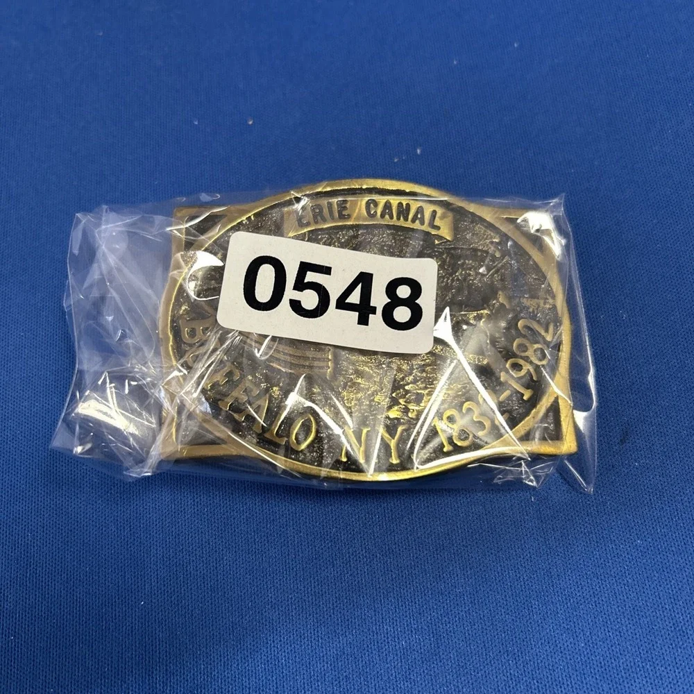 Erie Canal Buffalo NY State Solid Brass Belt‎ Buckle Heritage Mint Vintage 1981